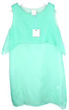 CHICCA LUALDI Dress Women's (EU) 40 Sleeveless Silk Round Collar Mini Blue