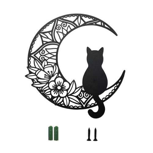Black cat wall - black,