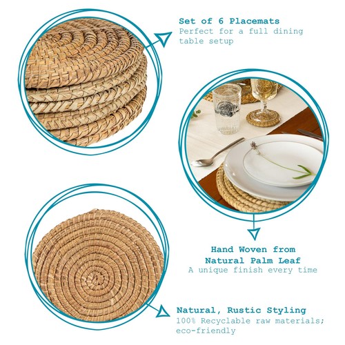 Round woven palm leaf - woven,