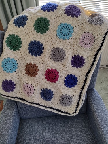Handmade aran granny blanket - handmade,