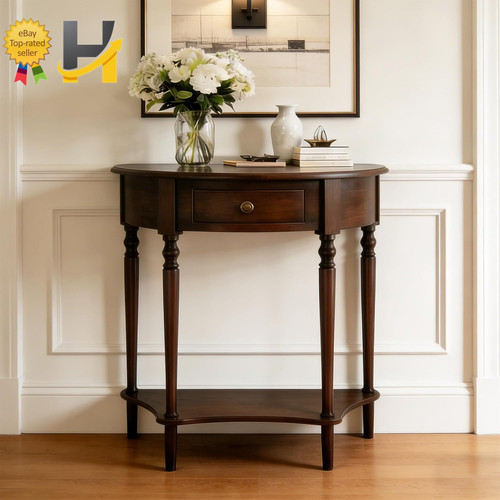 Half moon console table solid - console,