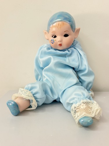 Vintage blue pixie elf doll - pixie,