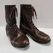 Steve Madden Leather Women's Size 8 Troopa Brown Combat Boots 