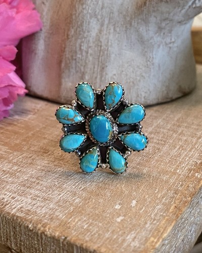 Turquoise flower cluster - turquoise,