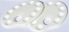 2 X Artists Oval Palette Plastic Paint Mixing Tray for Acrylic Oil  Colours