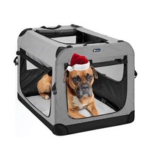 Veehoo Folding Soft Dog Crate, 3-Door Pet Kennel for Crate-Training Dogs