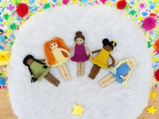 👧🏼Pocket Sized Doll 16cm Knitting Pattern DK Gift Christmas Stocking Dolly 🎄