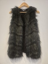 Primark Women's Black Faux Fur Waistcoat Size XS Great Condition