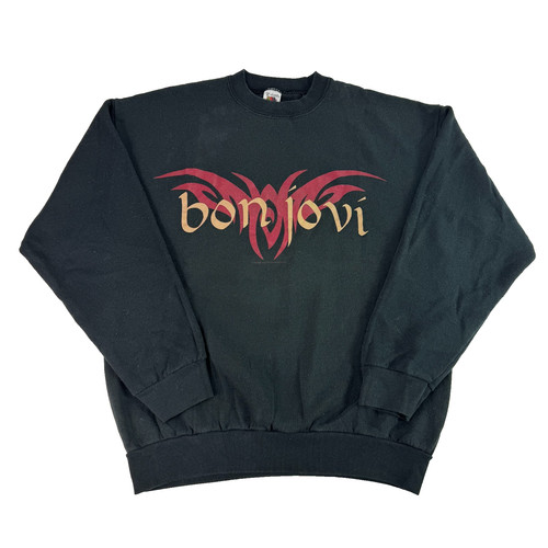 Vintage 90s bon jovi crew - 90s, neck