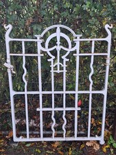 Antique Reclaimed Victorian Wrought Iron Garden Gate & 2 Posts FREE UK P&P