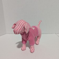 Vintage Victorias Secret PINK Stripe Stuffed Dog Sweatshirt 2006 MTV Rare No Tag