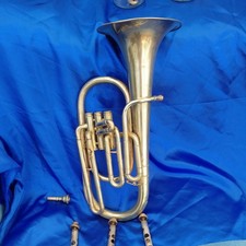 Vintage Lark Tenor Horn with m/piece- works but needs TLC