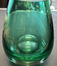 Green Hand blown Glass Bowl Vase