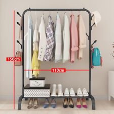 Heavy Duty Metal Double Rail Clothes Garment Hanging Rack Shelf Display Stand UK