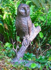 Owl on Branch Garden Ornament