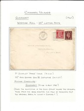 Guernsey - Wartime Mail, 21/2d letter rate, 1d Scarlet arms, 11/2d red/brown Geo
