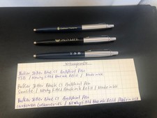 X3 Parker Jotter Blue & Black Advertising Ballpoint Pens with New Refills