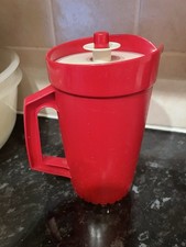 Vintage Original Tupperware Red Jug with Seal Lid 1.5 Litre
