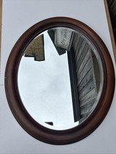 Oval Heavy Mirror, Brown Vintage Style, Unusual Gallery Wall Mirror.