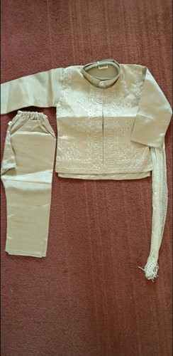 Boys piece gold sherwani set - gold,