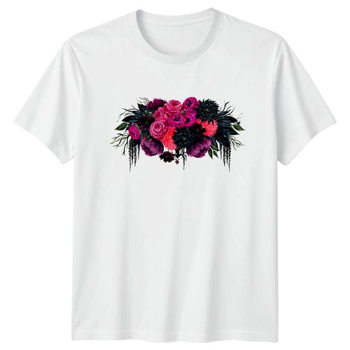 Dark rose bouquet - dark, t-shirt