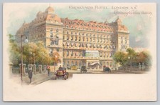 Grosvenor Hotel London Victoria Station Postcard c1905 Cars Vintage View (P169)