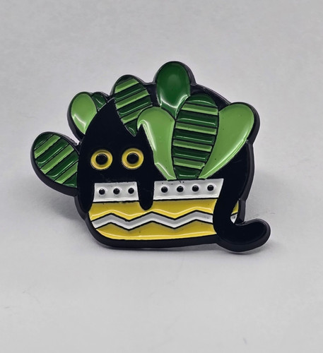 Cute black cat - cute, plant
