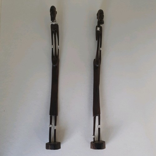 Pair african hand - hand, carved