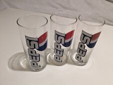 Vintage Pepsi Cola Colour Logo Glass x 3 16oz 460ml Highball Tumbler display