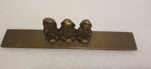 Vintage brass three - 3, wise