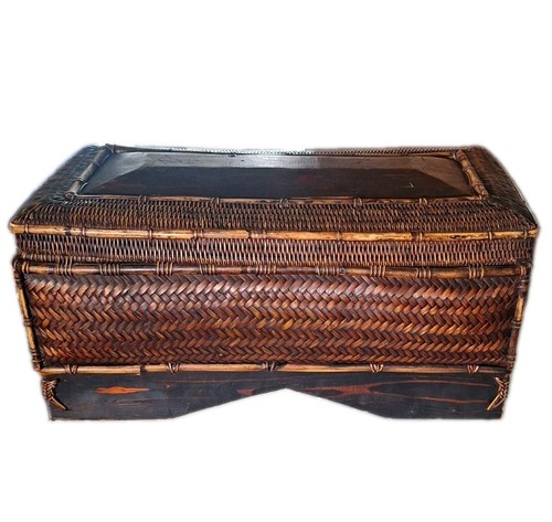 Antique chinese woven rattan - woven,