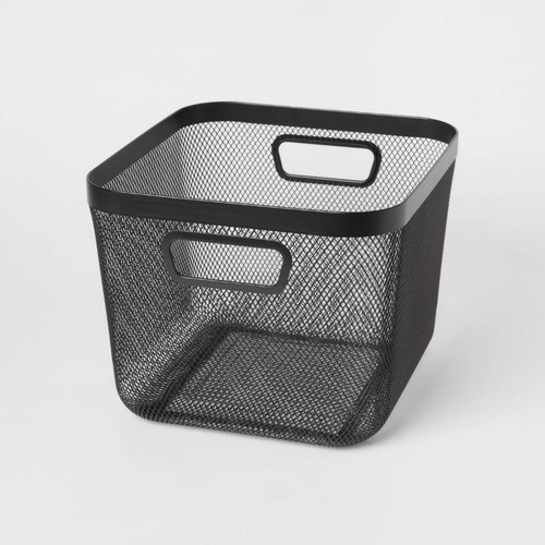 Metal mesh bin black - mesh,