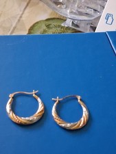 9ct Gold Creaole Earrings. 2