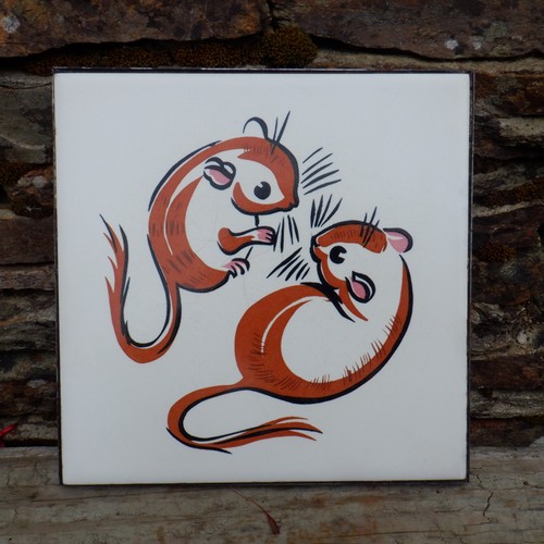 Vintage ceramic tile trivet - tile,