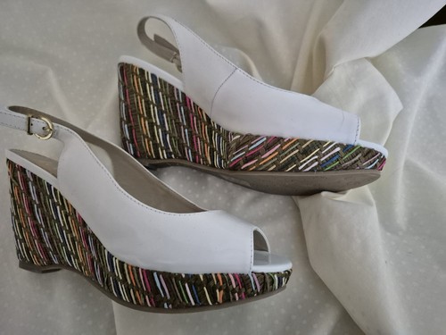 Lotus white peep toe - lotus, slingback