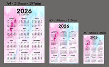 2026 Magnetic Calendar Pink