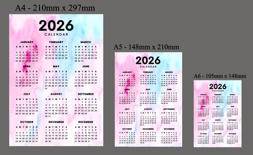 2026 magnetic calendar pink - 2026,