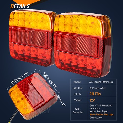 2pc 12v led rear tail - 2pc,