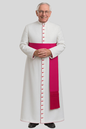 Men white roman bishop - white,