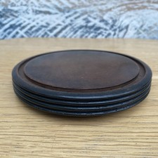 Vintage Round Hand Turned Wooden Base Plinth/Stand  Approx. 12.2cm Top Rec Diam