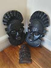 Set of 3 African Tribal Carved