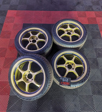 Advan RG1 17" 5x114.3 7.5JJ + 8.5J Gold & Blue Staggered Wheel Set