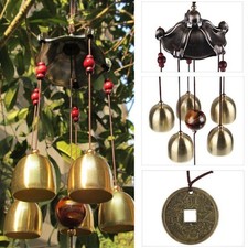 Metal Wind Chimes 5 Copper Bells Outdoor Garden Yard Hanging Ornament Decor Luck