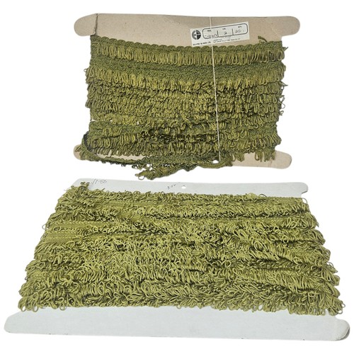 Vintage green tassel fringe - green,