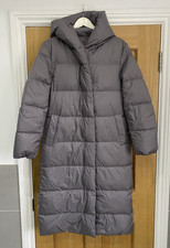 NEW Marks & Spencer DOWN FEATHER SHOWER RESISTANT LONG PUFFER COAT, UK 8