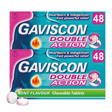 Gaviscon Double Action Mint Flavour Tablets Indigestion Heartburn 48 x 2 (96)