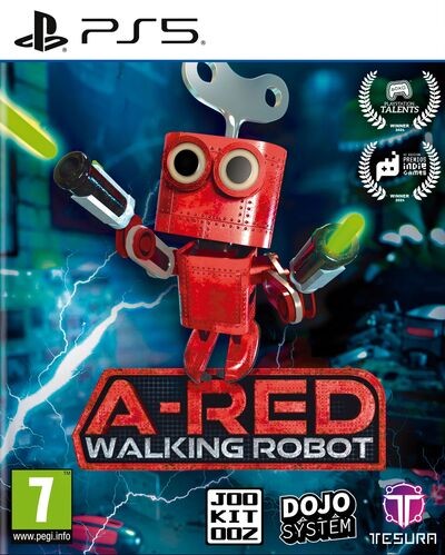 Red walking robot - walking,
