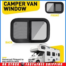 500x300mm Camper Van Motorhome Sliding Opening Windows Conversion Caravan Black