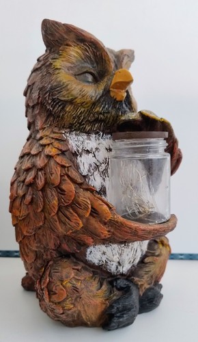 Owl with light jar resin - owl,