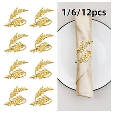 1/6/12pcs Gold Leaf Napkin